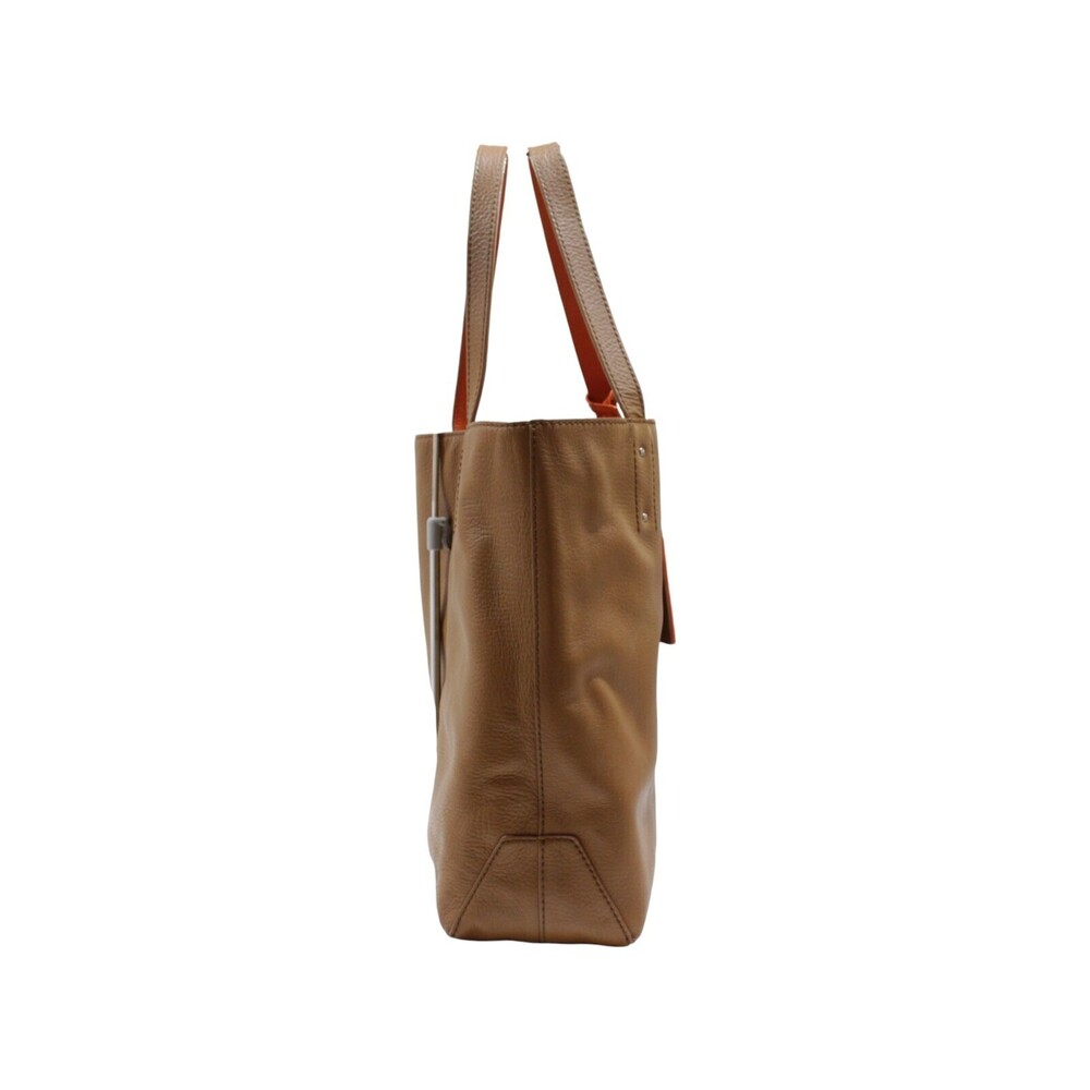 BURBERRY BLACK LABEL reversible tote bag brown orange Camel Tan leather handbag - Picture 4 of 7